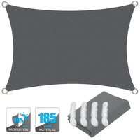 Voile d'ombrage rectangulaire polyester enduit PU anti-UV 98 %, 6 coloris, avec ou sans kit de fixation