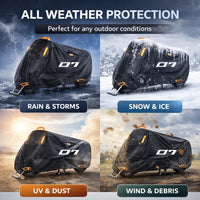 Housse moto pour Yamaha MT-07, polyester 210D imperméable, anti-UV, bandes réfléchissantes, 6 tailles