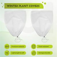 Lot de 4 housses d'hivernage blanches pour plantes, non tissées, 60 x 80 cm