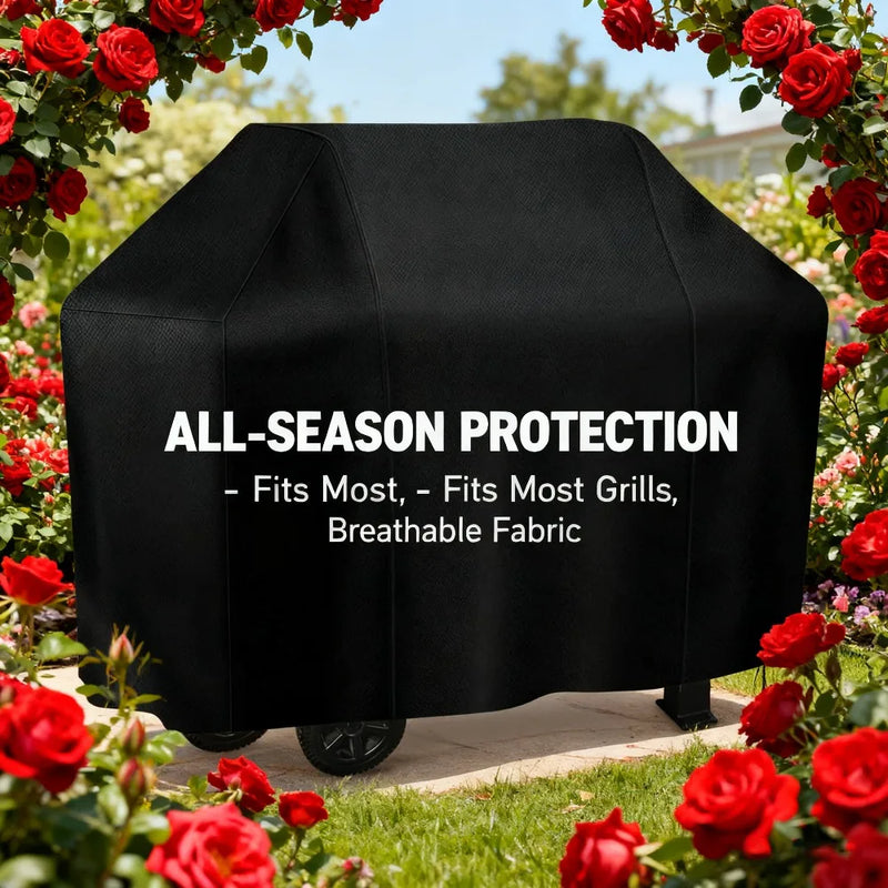 Housse barbecue 3 à 5 brûleurs noire imperméable, ourlet élastique, 8 dimensions