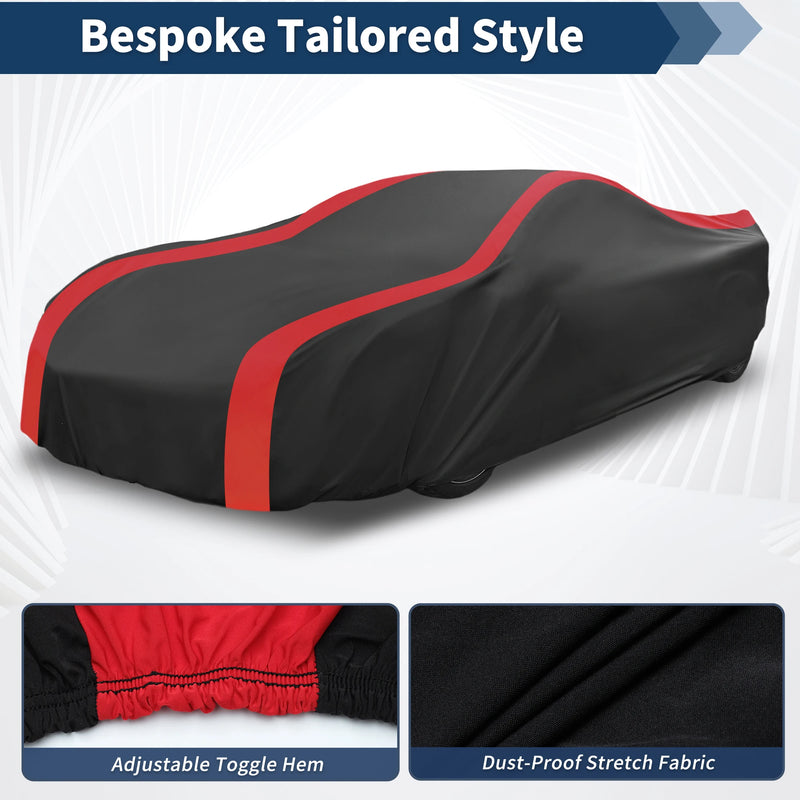 Housse voiture pour Chevrolet Corvette C3, triple couche imperméable, extensible, anti-poussière et anti-neige, noire