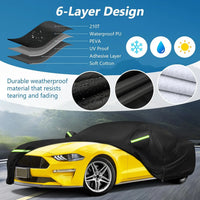 Housse voiture pour Ford Mustang 1994-2025, 6 couches doublée coton et fermeture éclair