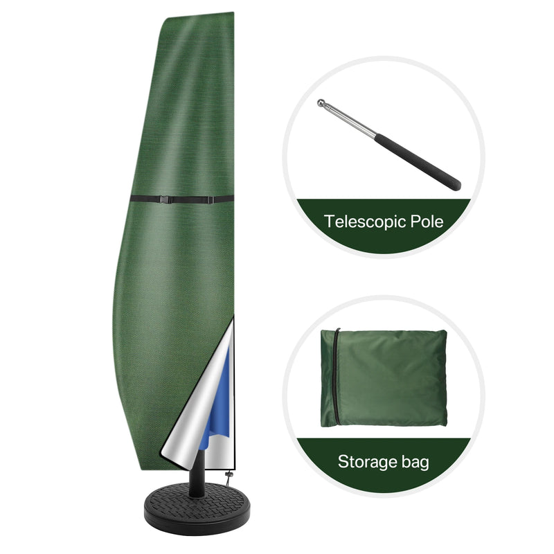 Housse de parasol déporté Oxford imperméable anti-UV, tige et pochette, 4 coloris, 205 à 280 cm