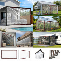Bâche transparente terrasse avec œillets, coupe-vent pour pergola, 2 x 2 à 4 x 6 m