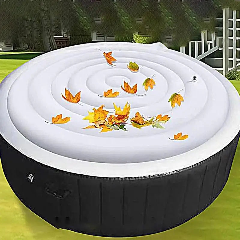 Couvercle gonflable blanc pour spa rond 145 cm, isolant, avec deux poignées