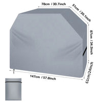 Housse barbecue Oxford 210D imperméable noir, sable ou gris, sangle réglable, 6 modèles