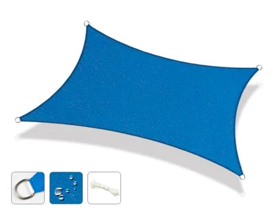 Voile d'ombrage grande taille 160 g/m², bords incurvés, 95 % d'ombrage pour patio