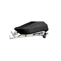 Housse bateau coque en V imperméable anti-UV noire, 4 tailles de 4,2 à 7 m