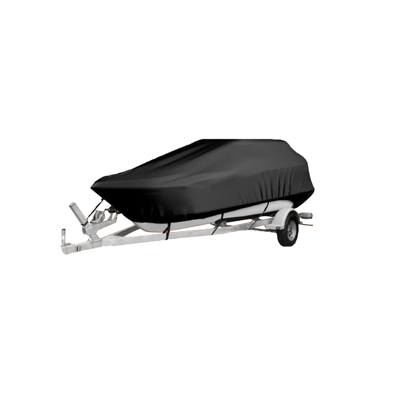 Housse bateau coque en V imperméable anti-UV noire, 4 tailles de 4,2 à 7 m