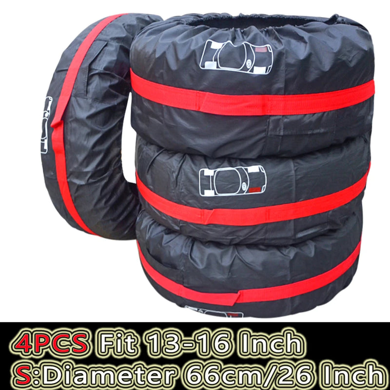 Sacs de rangement pour pneus, lot de 4, poignée et boucle réglable, 13 à 20 pouces