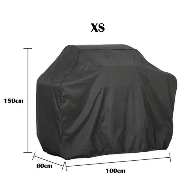 Housse barbecue ronde et rectangulaire Oxford 210D noire, 12 tailles de 71 à 190 cm