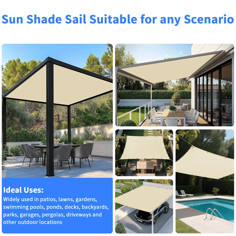 Bâche pour pergola imperméable avec œillets et cordes, 2 x 2 à 4 x 5 m