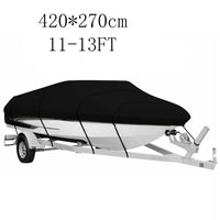 Housse bateau remorquable Oxford 210D imperméable, noir ou argent, 5 tailles de 3,35 à 6,71 m