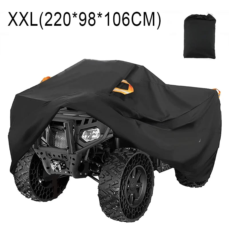 Housse quad extérieure universelle 210D noire, imperméable et anti-UV, 4 tailles