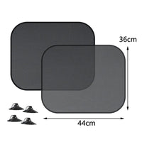 Pare-soleil voiture en maille noire à ventouses pour vitres latérales et lunette arrière, 4 compositions