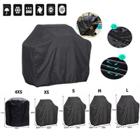 Housse de barbecue imperméable à revêtement PVC, anti-UV, 8 tailles, noir