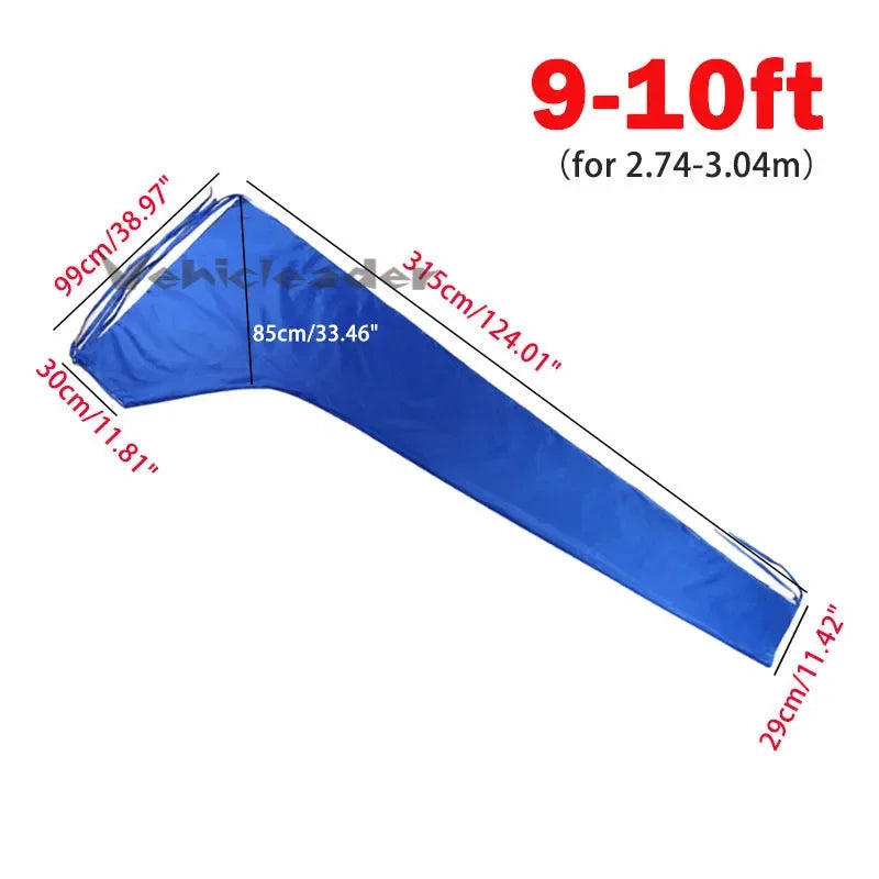 Housse de voile et de bôme pour voilier, bleue 210D, anti-UV, anti-poussière, 5 longueurs