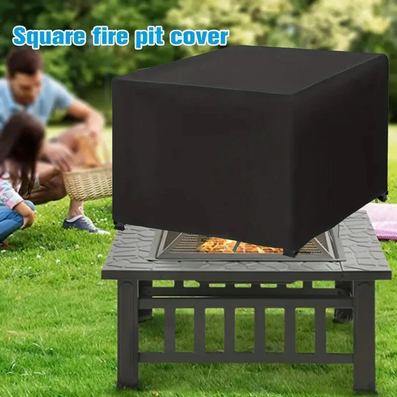 Housse carrée pour colonne de foyer extérieur 210D imperméable, 54 x 54 x 89 cm