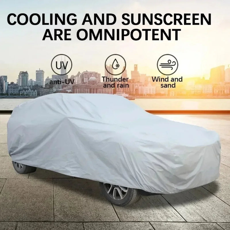 Housse voiture extérieur argentée imperméable anti-UV et anti-neige, 4 tailles de 400 à 540 cm