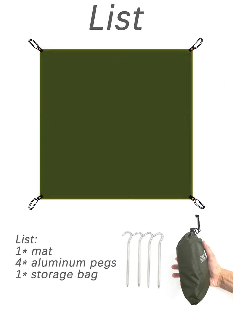 Bâche de sol et auvent de camping Oxford 210D imperméable 2,2 x 2,2 m