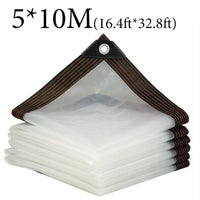 Bâche transparente imperméable avec œillets en polyéthylène de 2 x 4 à 5 x 10 m