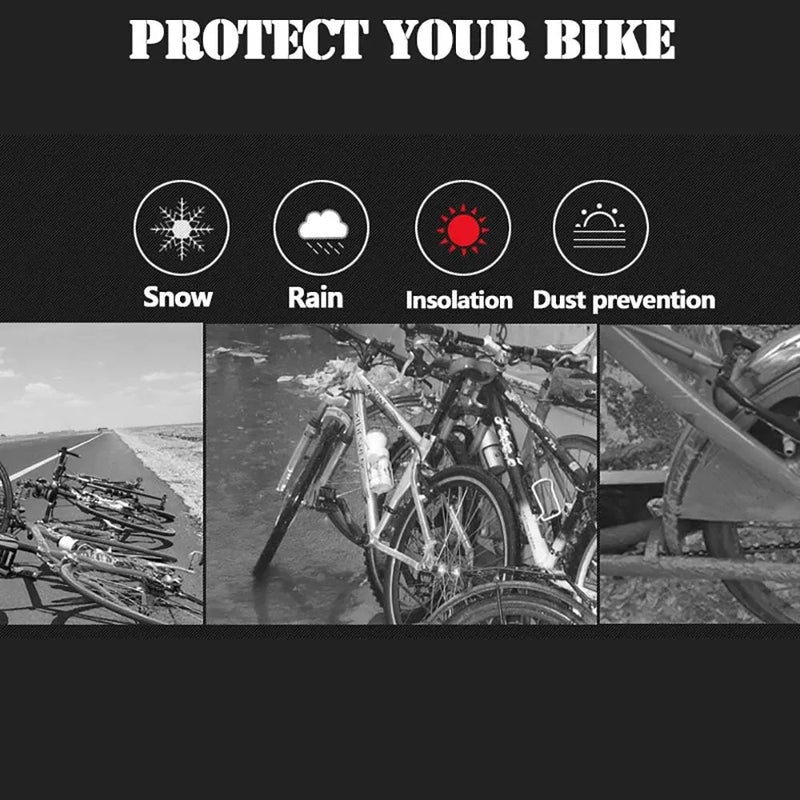 Housse de vélo en EVA imperméable avec bandes auto-agrippantes, gris ou noir, anti-pluie et anti-soleil