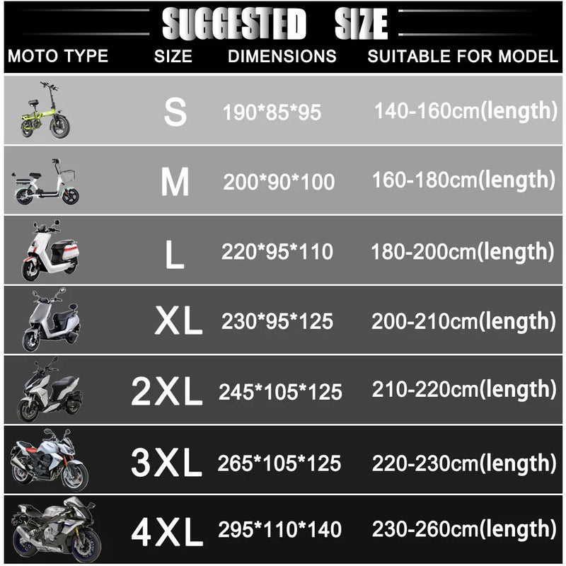 Housse moto pour Yamaha MT-07, MT-09, MT-10, MT-03 et MT-01, imperméable, 7 tailles