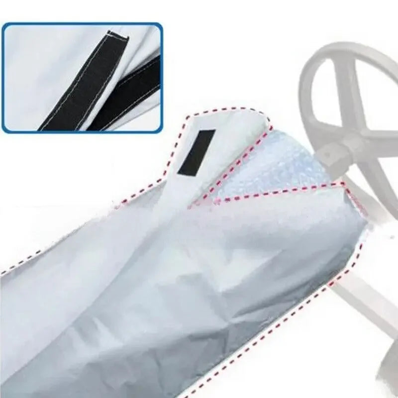 Housse enrouleur bâche piscine polyester enduit d'argent, 3 coloris, 490 à 730 cm