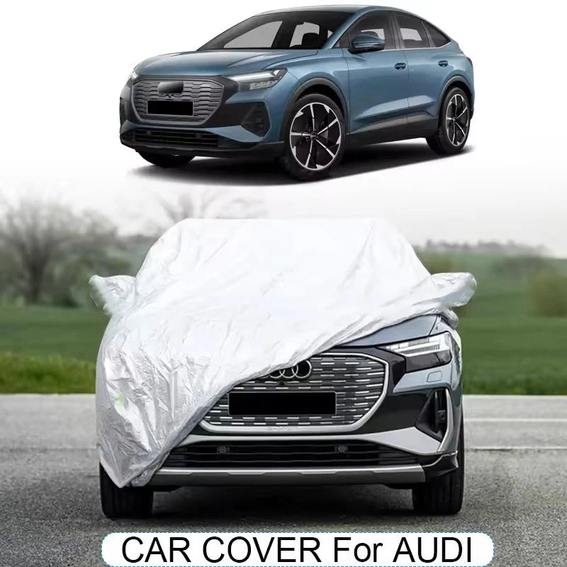 Housse voiture pour Audi Q5, Q4, Q7 et Q8 en Oxford argenté, anti-UV, 12 modèles au choix