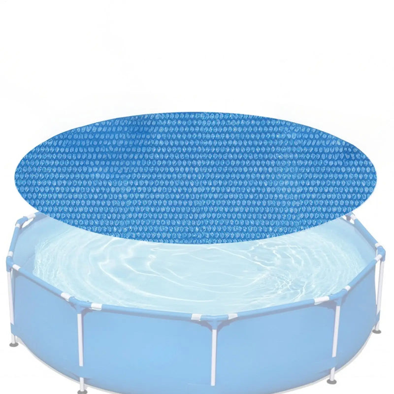 Bâche à bulles ronde 180 cm pour petite piscine hors sol et spa, film PE bleu