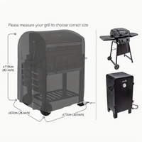 Housse barbecue à gaz noire imperméable en polyester, 77 x 67 x 110 cm