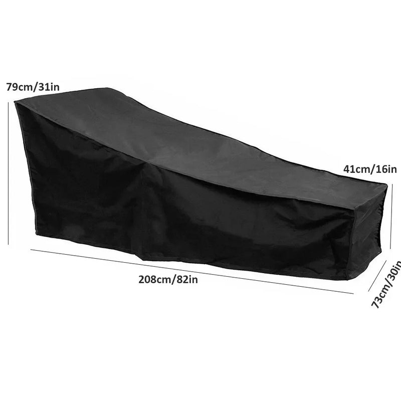 Housse bain de soleil et chaise longue, polyester imperméable, 208 cm de long, 4 coloris