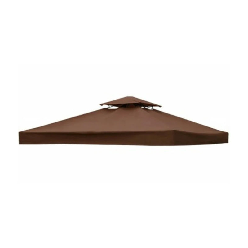 Toit de tonnelle 3 x 3 m à deux niveaux ventilés, polyester 300D, poches d'angle renforcées