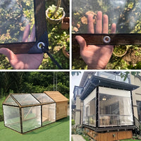 Bâche transparente imperméable avec œillets en polyéthylène de 2 x 4 à 5 x 10 m