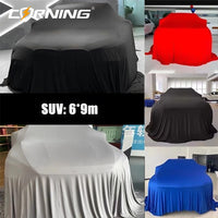 Housse de dévoilement de voiture personnalisable avec votre logo ou votre texte, tissu extensible, usage intérieur