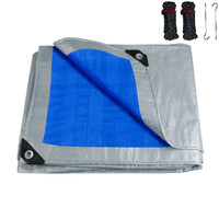 Bâche imperméable multi-usage avec œillets, polyéthylène 8 mil, verte ou bleue, de 2x3 à 4x5 m