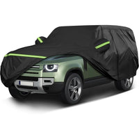 Housse voiture pour Land Rover Defender 4 portes 2020-2023, antivol, fermeture éclair, bandes réfléchissantes, noire