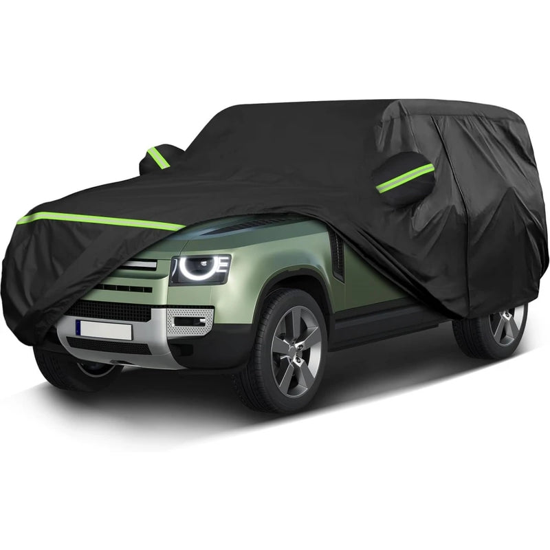 Housse voiture pour Land Rover Defender 4 portes 2020-2023, antivol, fermeture éclair, bandes réfléchissantes, noire