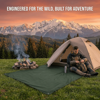 Bâche de camping imperméable 3 en 1 en polyester, auvent et abri, camouflage, noire ou verte