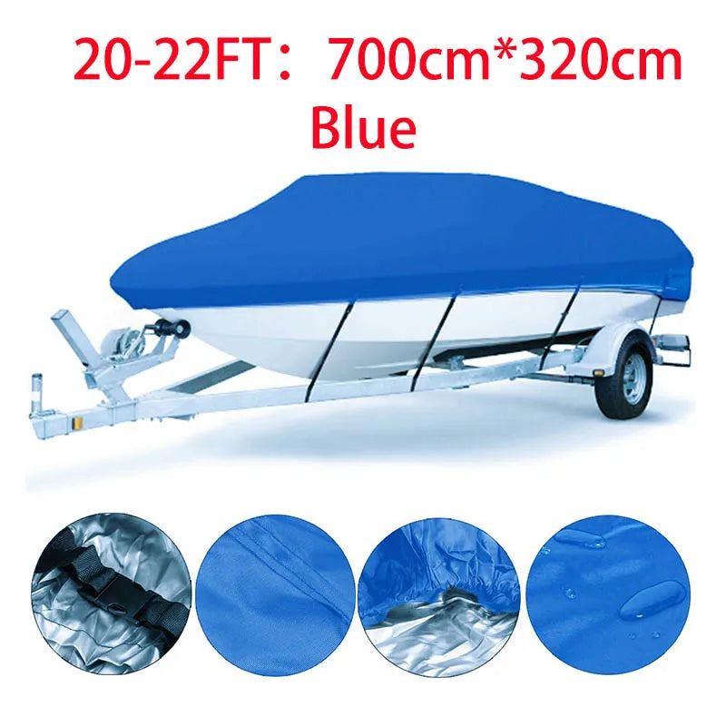 Housse bateau remorquable imperméable polyester 190T, 3 coloris, pour bateau de 3,35 à 6,71 m