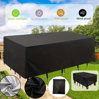 Housse de salon de jardin noire imperméable Oxford 210D pour canapé d'extérieur