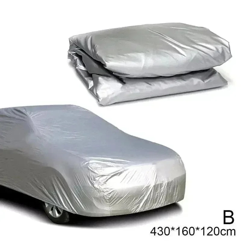 Housse voiture extérieur argentée imperméable anti-UV et anti-neige, 4 tailles de 400 à 540 cm