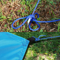 Bâche de camping imperméable en polyester 3 x 3 m avec cordes et piquets