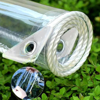 Bâche transparente PVC 0,39 mm à bord de corde blanche et œillets, 11 petites tailles