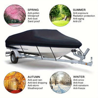 Housse de bateau noire 190T anti-UV, imperméable, pour bateau de 3,35 à 6,71 m