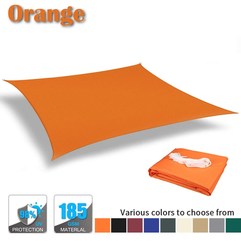 Voile d'ombrage rectangulaire ou carrée anti-UV en Oxford, de 2 x 2 à 6 x 4 m