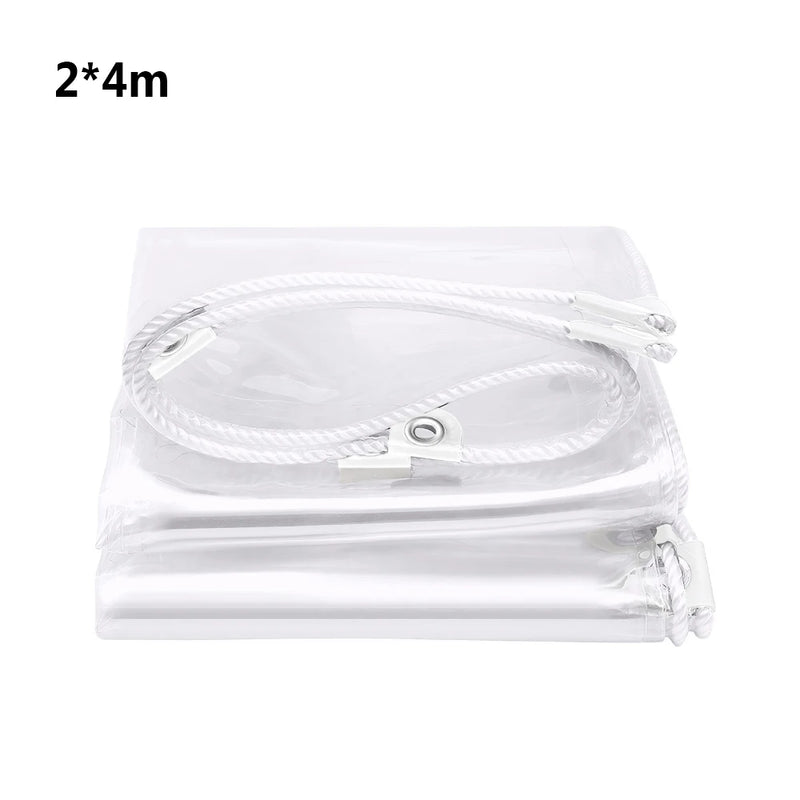 Bâche transparente PVC à œillets, 80 % de transparence, terrasse et poulailler, 7 tailles