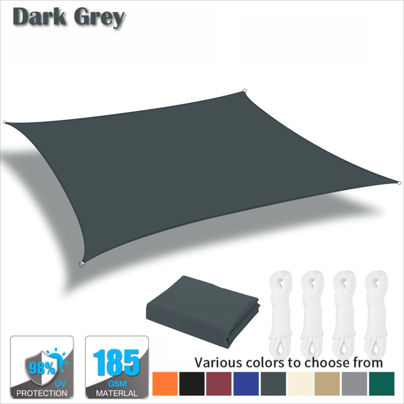 Voile d'ombrage rectangulaire ou carrée anti-UV en Oxford, de 2 x 2 à 6 x 4 m