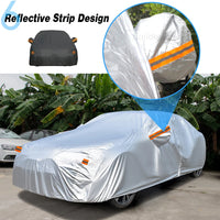 Housse voiture pour Dacia Sandero Stepway 2007-2025 en polyester 190T argenté avec antivol