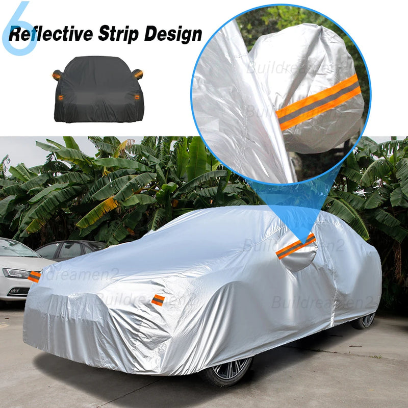 Housse voiture pour Dacia Sandero Stepway 2007-2025 en polyester 190T argenté avec antivol